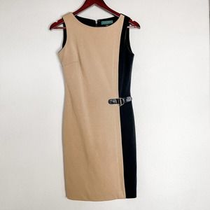 LAUREN Ralph Lauren Black & Tan Dress Size 2